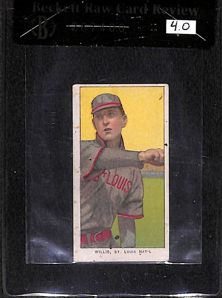 1909-11 T206 Vic Willis - St. Louis Throwing - Polar Bear Back - BVG 4.0