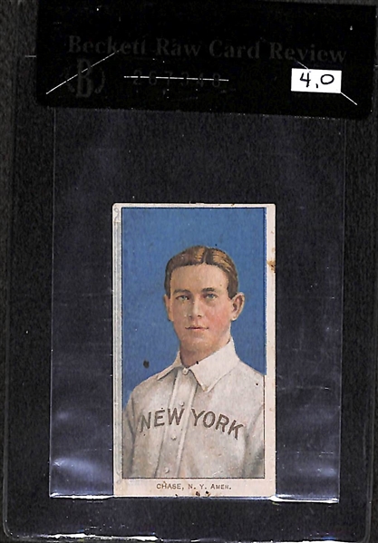 1909-11 T206 Hal Chase - Portrait Blue - Polar Bear Back - BVG 4.0