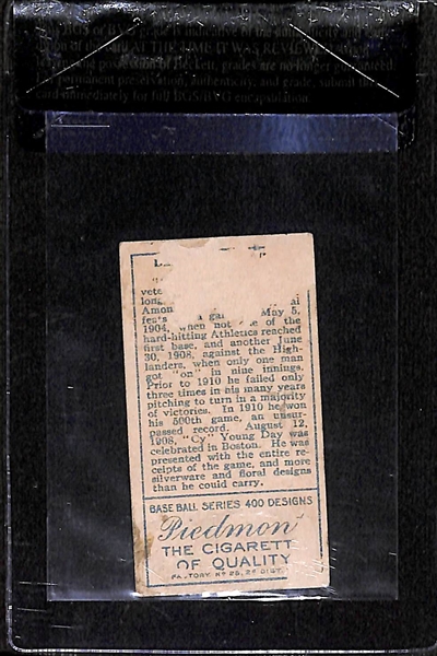 1911 T205 Cy Young - Piedmont Back - BVG 1.0