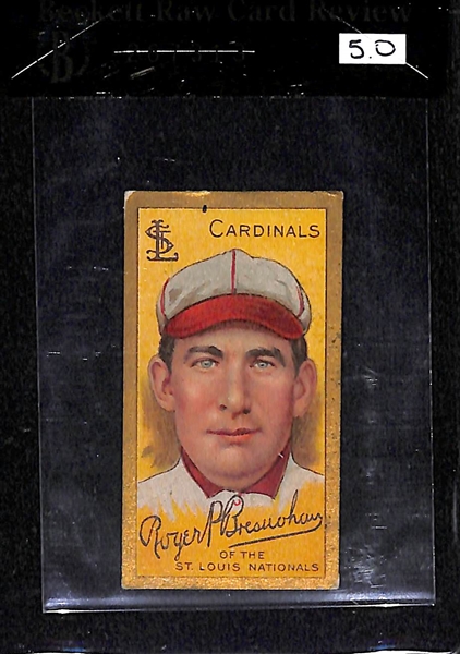 1911 T205 Roger Bresnahan - Mouth Closed - Polar Bear Back - BVG 5.0