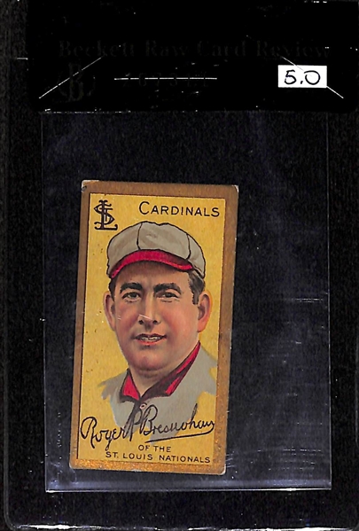 1911 T205 Roger Bresnahan - Mouth Open - Piedmont Back - BVG 5.0