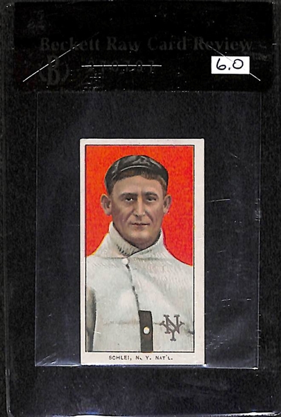 1909-11 T206 Admiral Schlei - Piedmont Back - Portrait - BVG 6.0 - Factory No. 25 - High Grade
