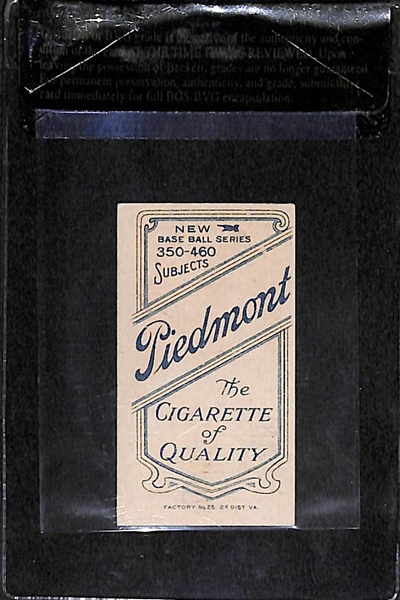 1909-11 T206 Admiral Schlei - Piedmont Back - Portrait - BVG 6.0 - Factory No. 25 - High Grade