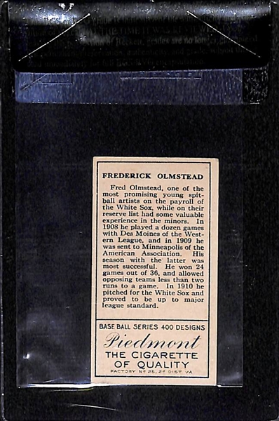 1911 T205 Fred Olmstead - Piedmont Back - BVG 6.0 - Factory No. 25 - High Grade