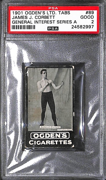 1901 James J. Corbett - #89 - Ogden's Ltd Tabs - General Interest Series A - PSA 2