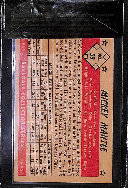 1953 Bowman Color Mickey Mantle #59 Card BVG 3.0