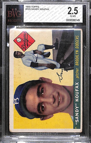 1955 Topps Sandy Koufax #123 BVG 2.5 - Rookie Card RC