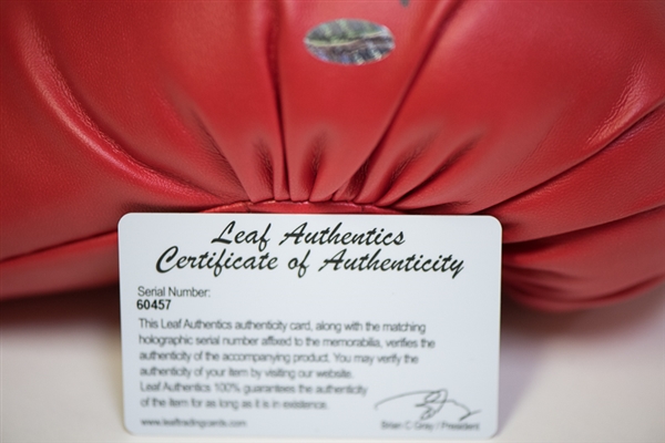Larry Holmes Easton Assassin Signed Boxing Glove - Leaf COA
