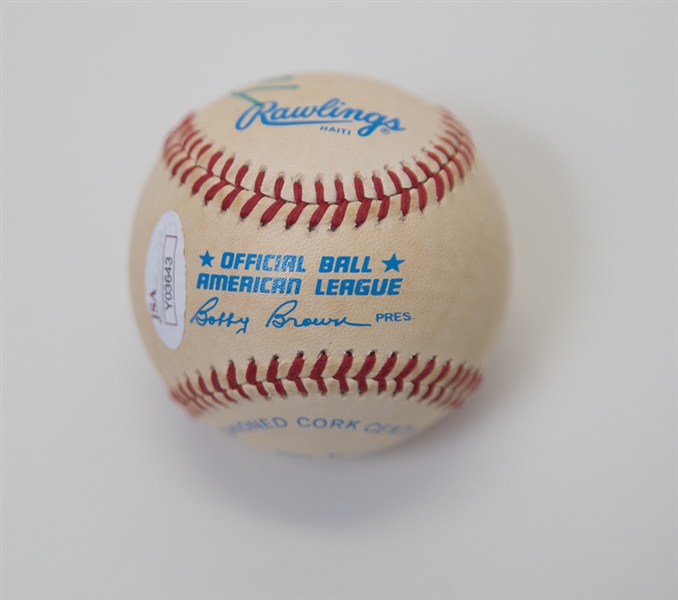 President Gerald Ford Signed Official American League Baseball - JSA LOA