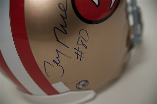 Jerry Rice & Joe Montana Signed Riddell Full Size Helmet - JSA LOA