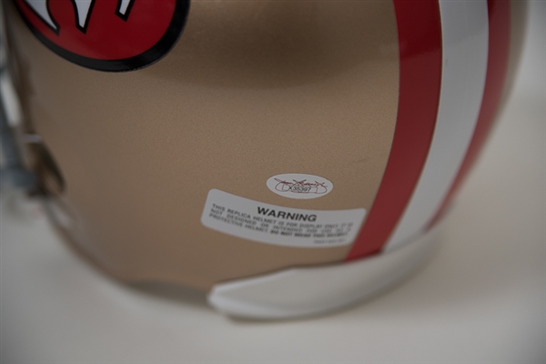 Jerry Rice & Joe Montana Signed Riddell Full Size Helmet - JSA LOA