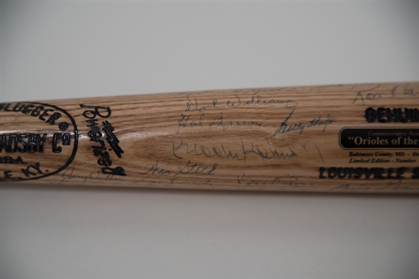 Orioles Of The 1950's Signed Limited Edition Bat Signed by 25 Players w. Brooks Robinson