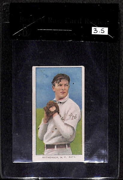 1909-11 T206 Christy Mathewson - Dark Cap - Polar Bear Back - BVG 3.5 - Factory No 6 - HOF