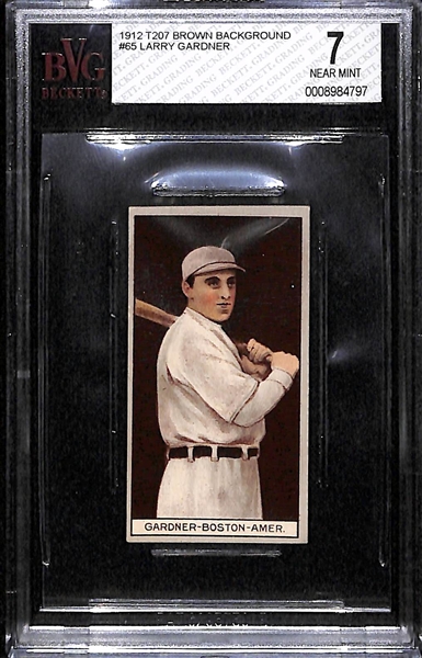 1912 T207 Larry Gardner - Brown Background - Recruit Back - BVG 7 - Near Mint! (POP 1)
