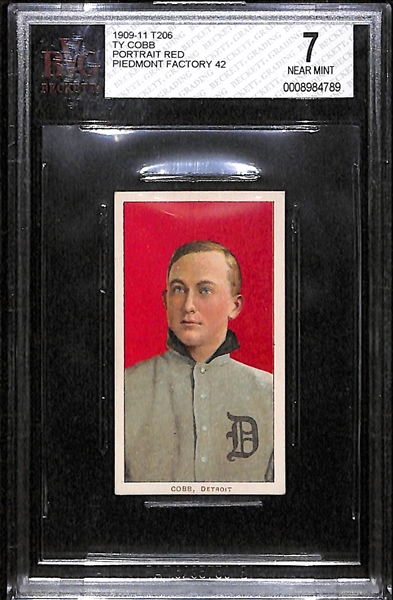 1909-11 T206 Ty Cobb - Portrait Red - Piedmont Factory 42 - BVG 7 - HOF