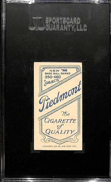 1911 T206 Home Run Baker - Piedmont Back - SGC 55 (4.5) - Factory No. 42