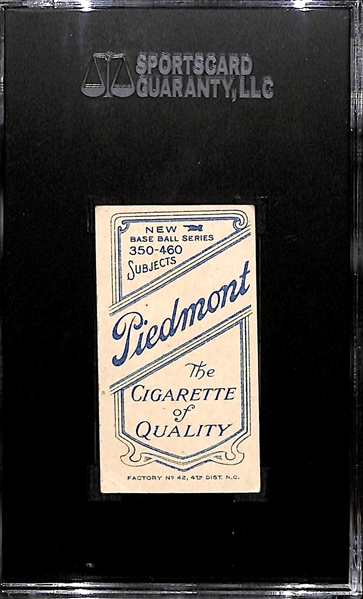 1911 T206 Frank Chance - Portrait Yellow Background - Piedmont Back - SGC 45 (3.5) - Factory No. 42