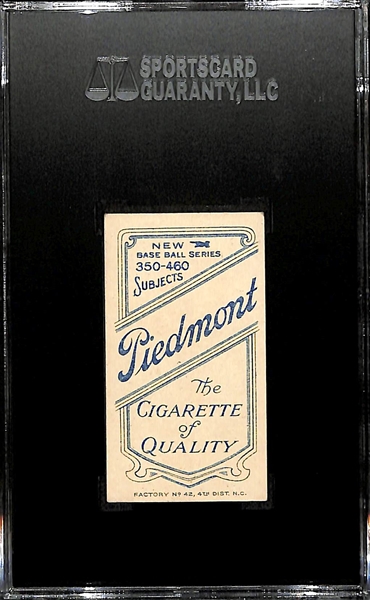 1911 T206 Al Burch - Fielding - Piedmont Back - SGC 60 (5) - Factory No. 42