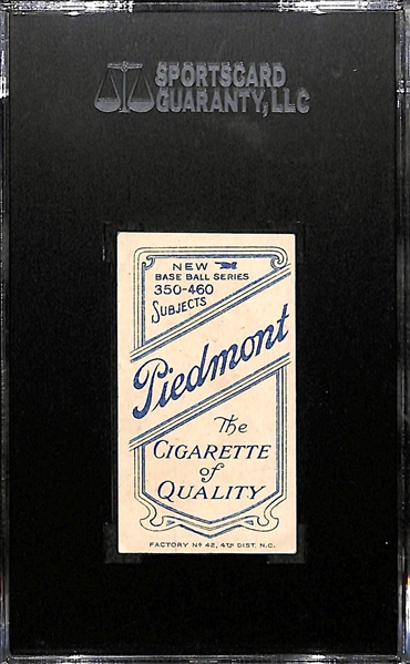 1911 T206 Hal Chase - Throwing Dark Cap - Piedmont Back - SGC 45 (3.5) - Factory No. 42