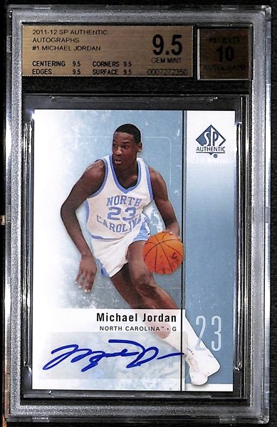RARE 2011-12 SP Authentic Michael Jordan Autograph Card GRADED A GEM MINT BGS 9.5