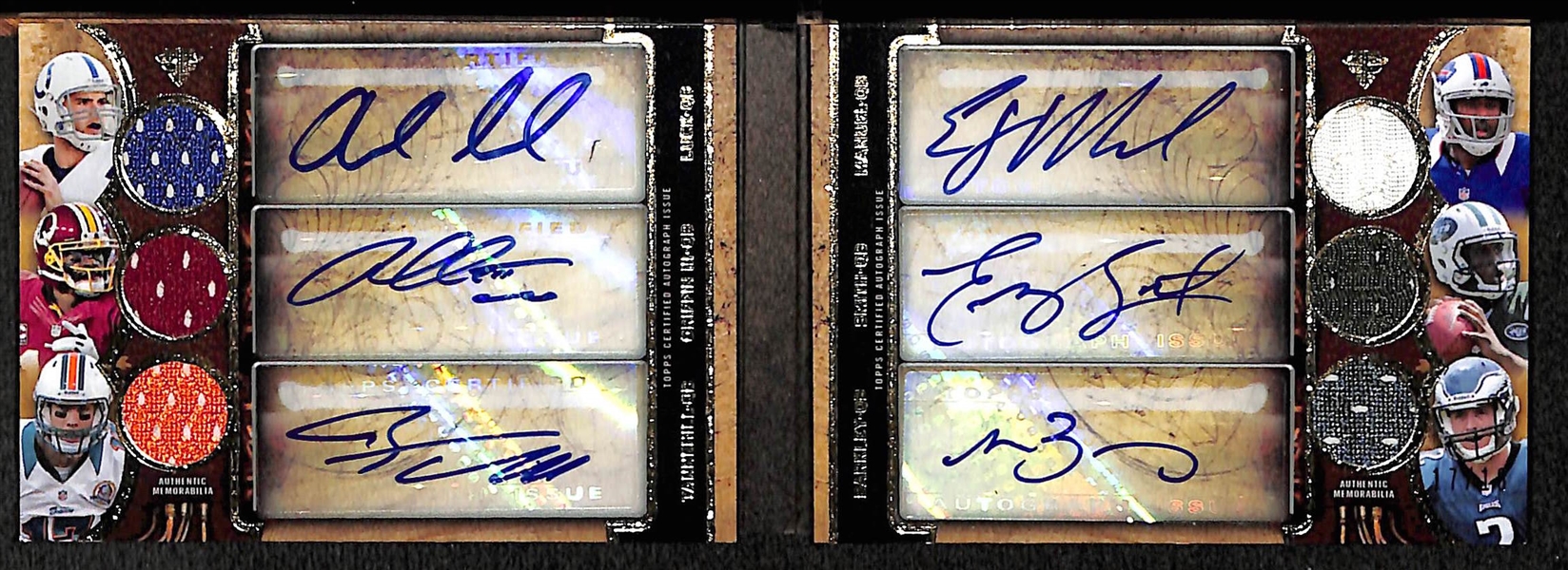 2013 Topps Triple Threads 6x Auto Jersey Card Luck/RG3/Tannehill/Manuel/Smith/Barkley #17/18