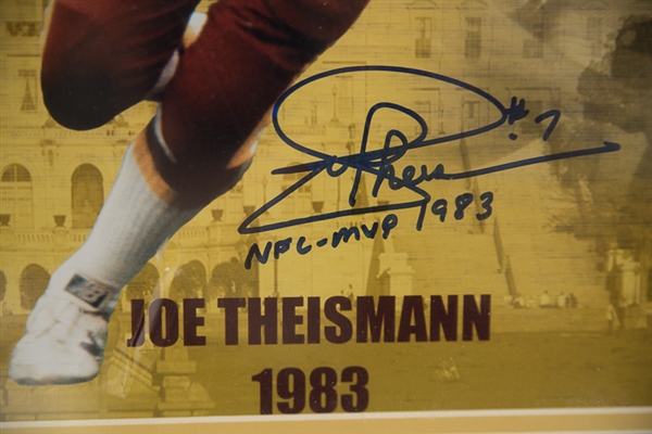 J. Theismann/L. Brown/M. Mosley Redskins Signed Framed Photo - JSA