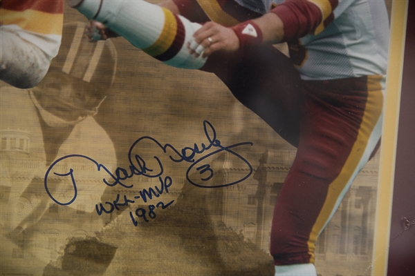 J. Theismann/L. Brown/M. Mosley Redskins Signed Framed Photo - JSA