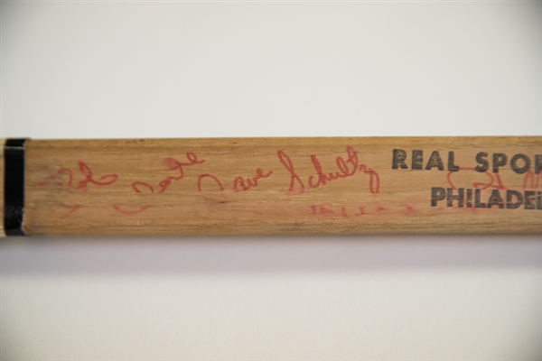 1973-74 Stanley Cup Championship Philadelphia Flyers Team Signed Hockey Stick Signed By 13+ Including RARE Barry Ashbee - JSA