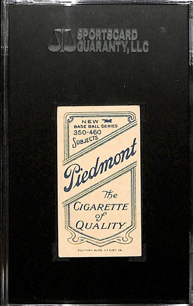 1911 T206 Joe Tinker - Bat Off Shoulder - Piedmont Back - SGC 60 (5) - Factory No. 25 - HOF