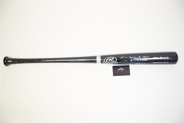 Pete Rose Signed Rawlings Black Baseball Bat Inscribed I'm Sorry I Bet On Baseball - Leaf