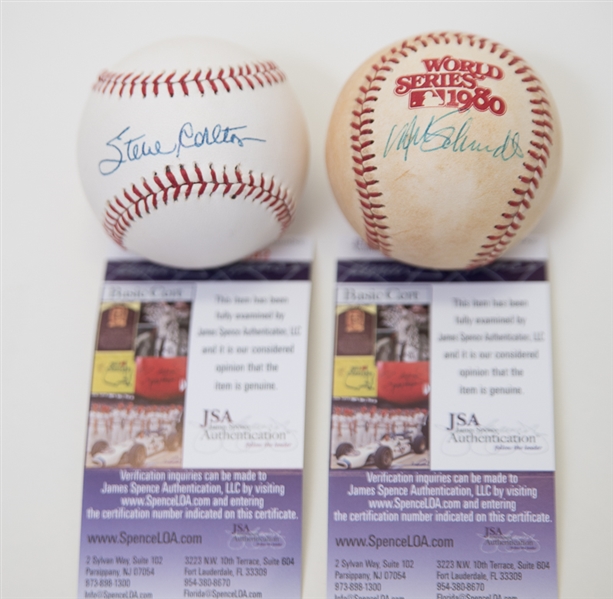 Mike Schmidt & Steve Carlton Signed Baseballs - JSA 