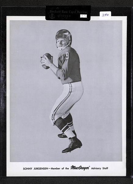 Lot Of 2 1968 MacGregor Advisory Staff Photos 8 x 10 of Sonny Jurgensen