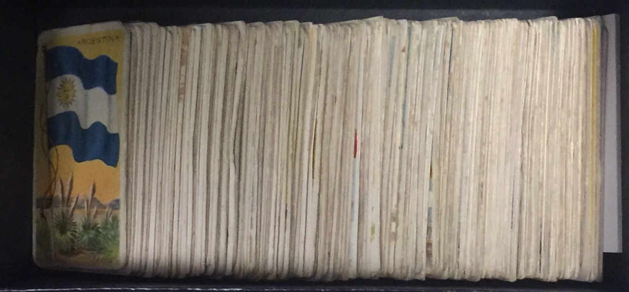 Lot Of 150+ Assorted 1910 Flags Of All Nations Tobacco Cards