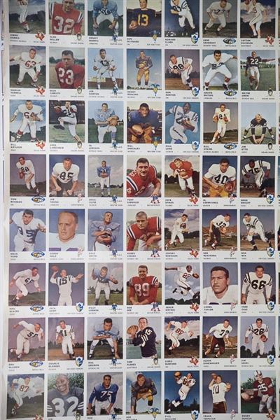 1982 Topps Football Uncut Card Sheet Of 132 Cards w. Walter Payton