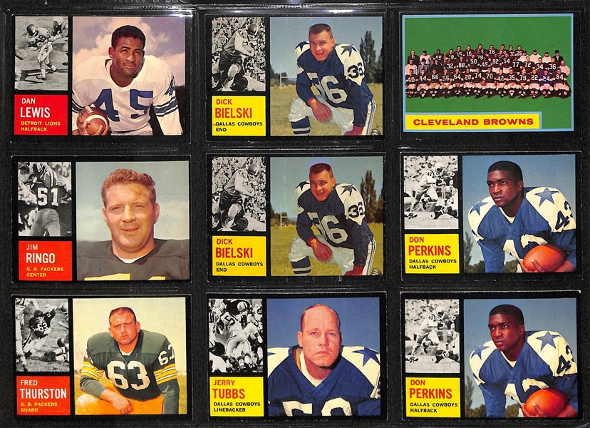Lot Of 155 Topps Football Cards 1962-1967 w. Lenny Moore, Jurgensen, Berry, Kilmer RC, Marchetti, Lary, Gabriel, Brodie, Taylor