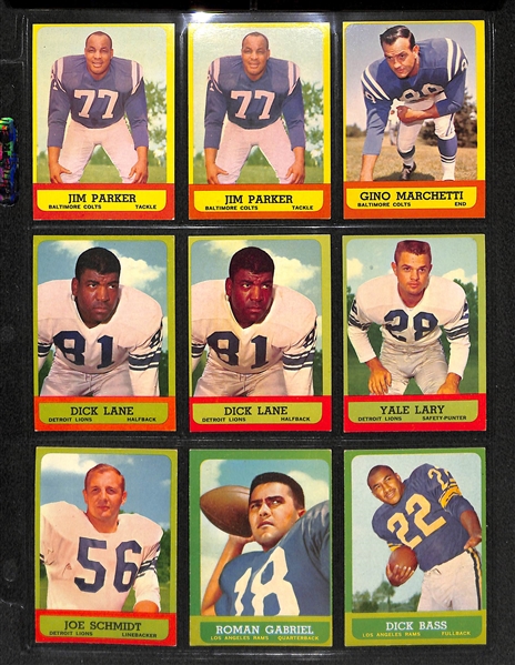 Lot Of 155 Topps Football Cards 1962-1967 w. Lenny Moore, Jurgensen, Berry, Kilmer RC, Marchetti, Lary, Gabriel, Brodie, Taylor