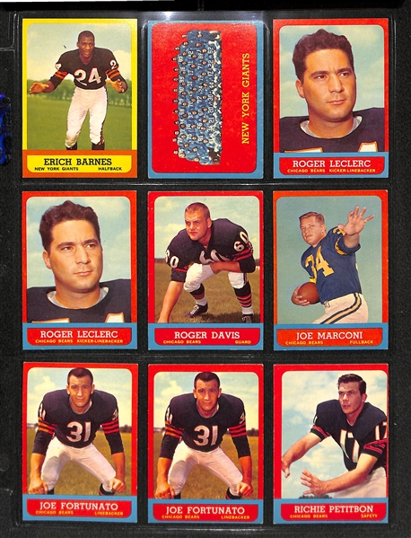 Lot Of 155 Topps Football Cards 1962-1967 w. Lenny Moore, Jurgensen, Berry, Kilmer RC, Marchetti, Lary, Gabriel, Brodie, Taylor