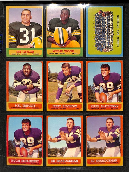 Lot Of 155 Topps Football Cards 1962-1967 w. Lenny Moore, Jurgensen, Berry, Kilmer RC, Marchetti, Lary, Gabriel, Brodie, Taylor