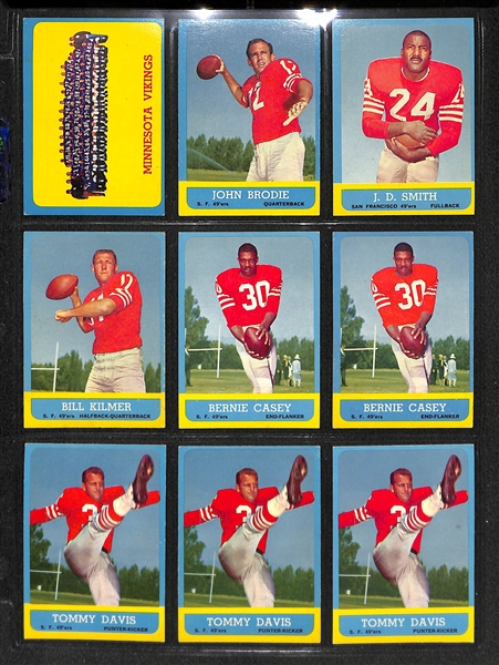 Lot Of 155 Topps Football Cards 1962-1967 w. Lenny Moore, Jurgensen, Berry, Kilmer RC, Marchetti, Lary, Gabriel, Brodie, Taylor