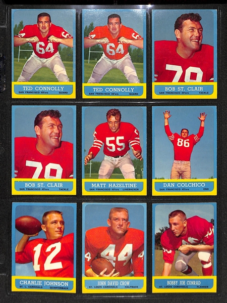 Lot Of 155 Topps Football Cards 1962-1967 w. Lenny Moore, Jurgensen, Berry, Kilmer RC, Marchetti, Lary, Gabriel, Brodie, Taylor