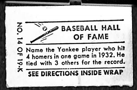 1948 Topps Magic #14 Lou Gehrig 