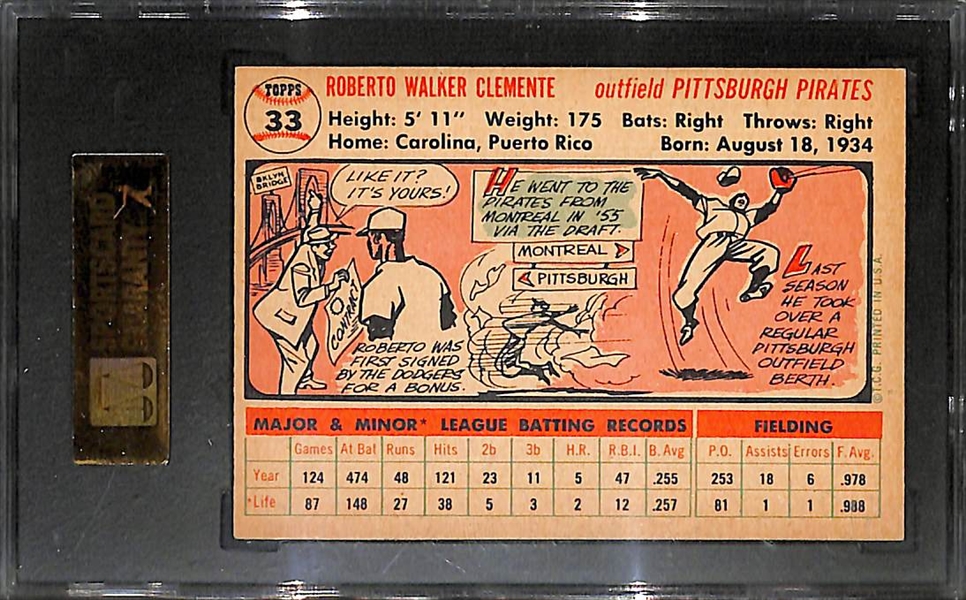 1956 Topps #33 Roberto Clemente SGC 5.5 