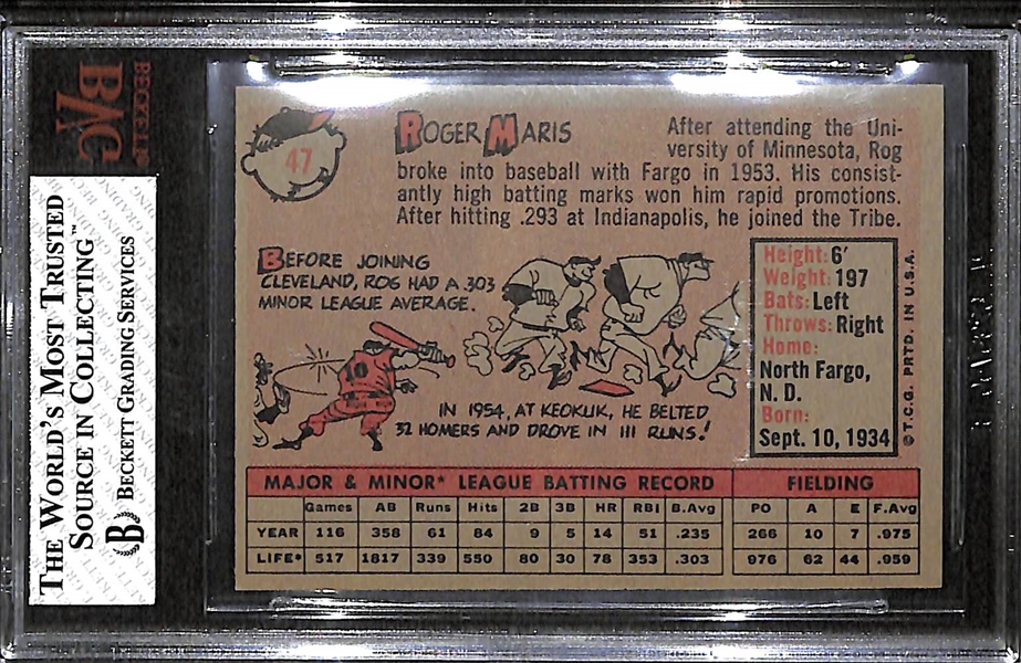 1958 Topps #47 Roger Maris Rookie Card - BVG 6.5 EX-MT+