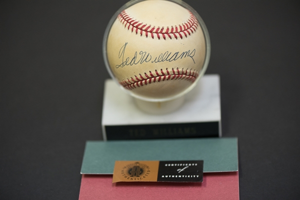 Ted Williams Signed American League Baseball - Upper Deck COA