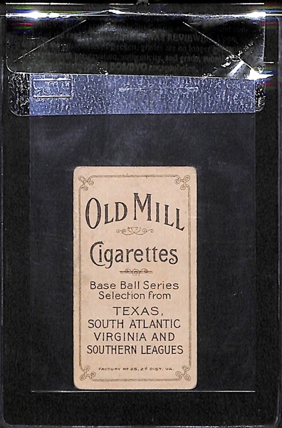 1909-11 T206 Charles Seitz - Old Mill Back - Southern Leaguer - BVG 2.5