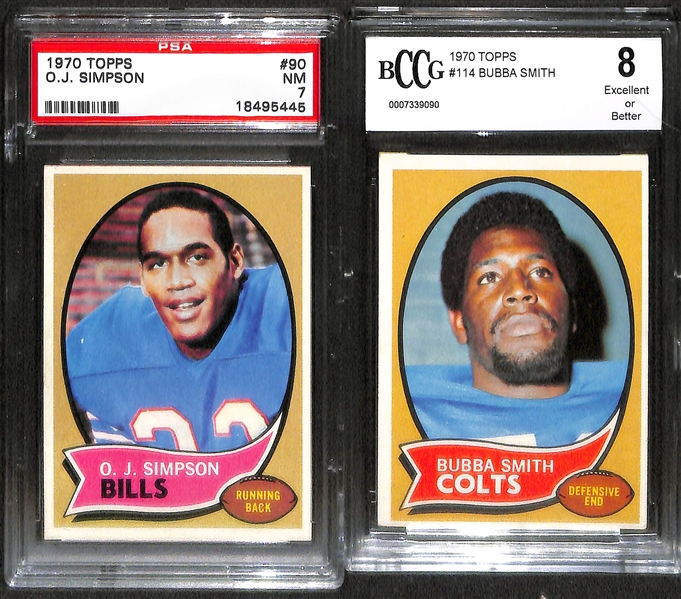Lot Of 5 Football Graded Rookie Cards From 1960/70s w. Don Maynard