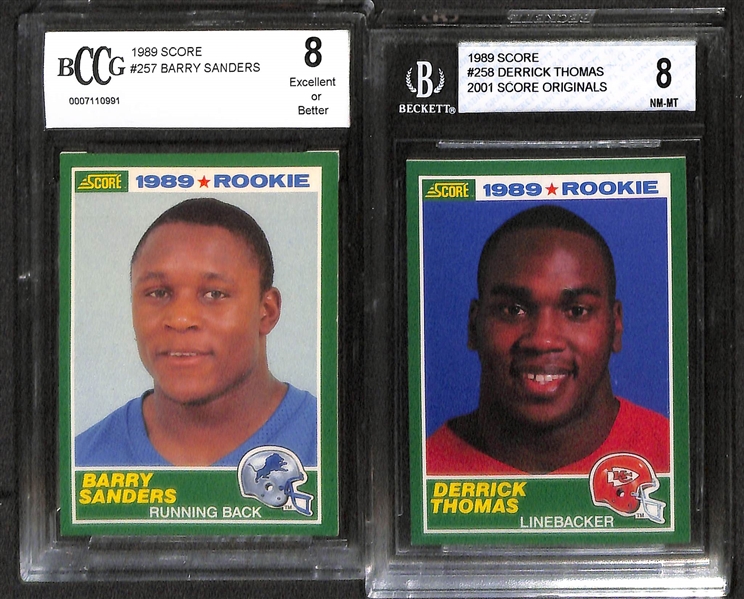 Lot Of 9 Football Graded Rookie Cards w. Jerry Rice & Troy Aikman