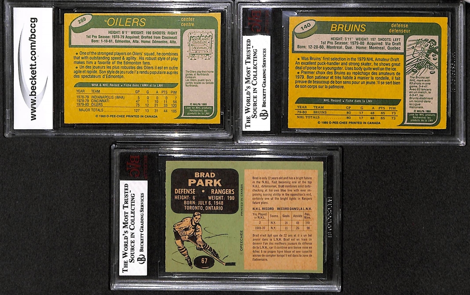 Lot Of 3 Hockey Graded Stars Rookie Cards w. Mark Messier