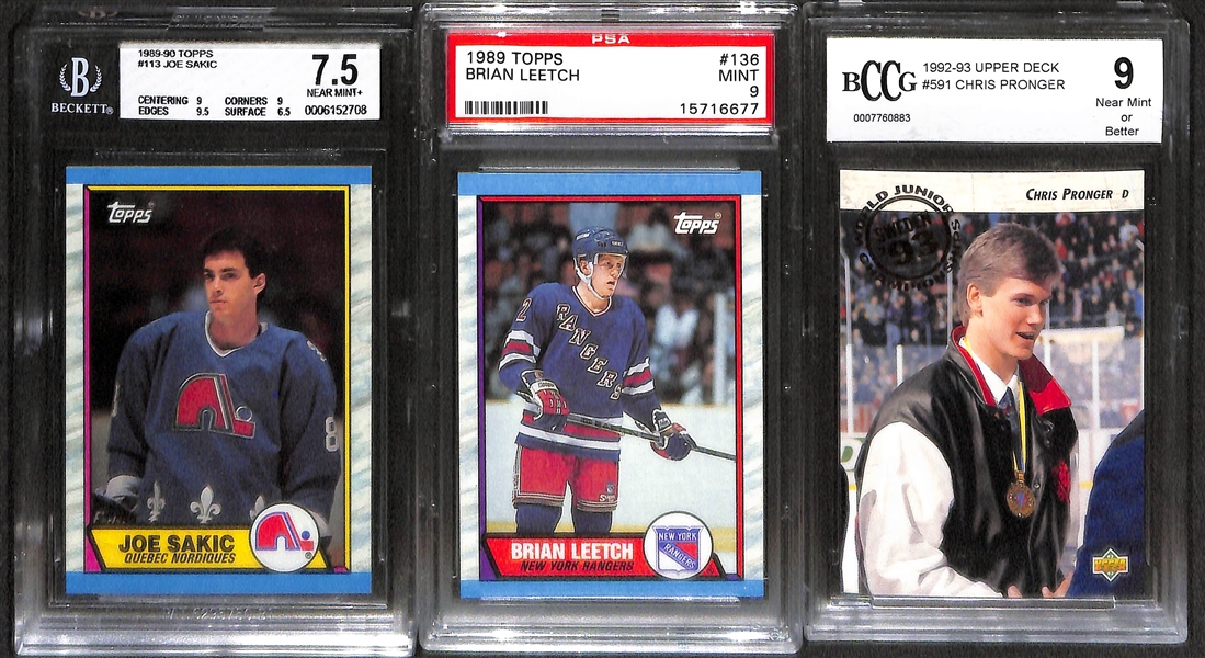 Lot Of 7 Hockey Graded Stars Rookie Cards w. Patrick Roy