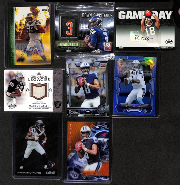 Lot Of 8 Football Auto/Jersey/Rookie Cards w. Luke Kuechly & Randall Cobb